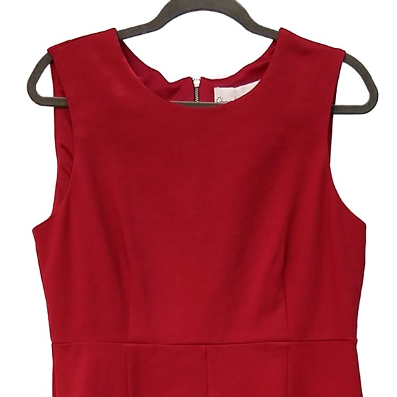 Women's Short Sheath Dress Size XL Red Sleeveless Round Neck Charles Henry New - Picture 3 of 4